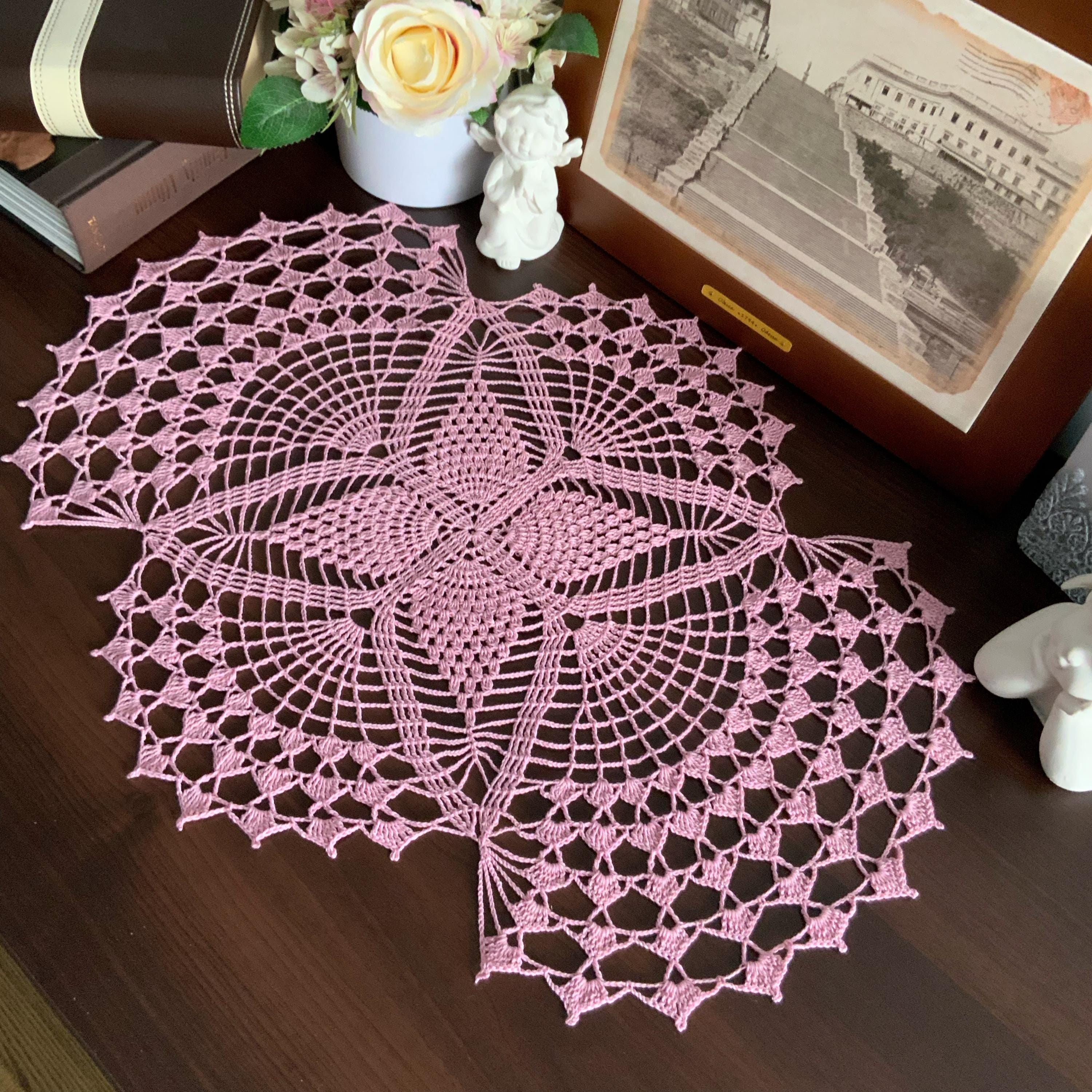 Crochet Pattern Pineapple Oval Doily - Crochet Oval Pineapple