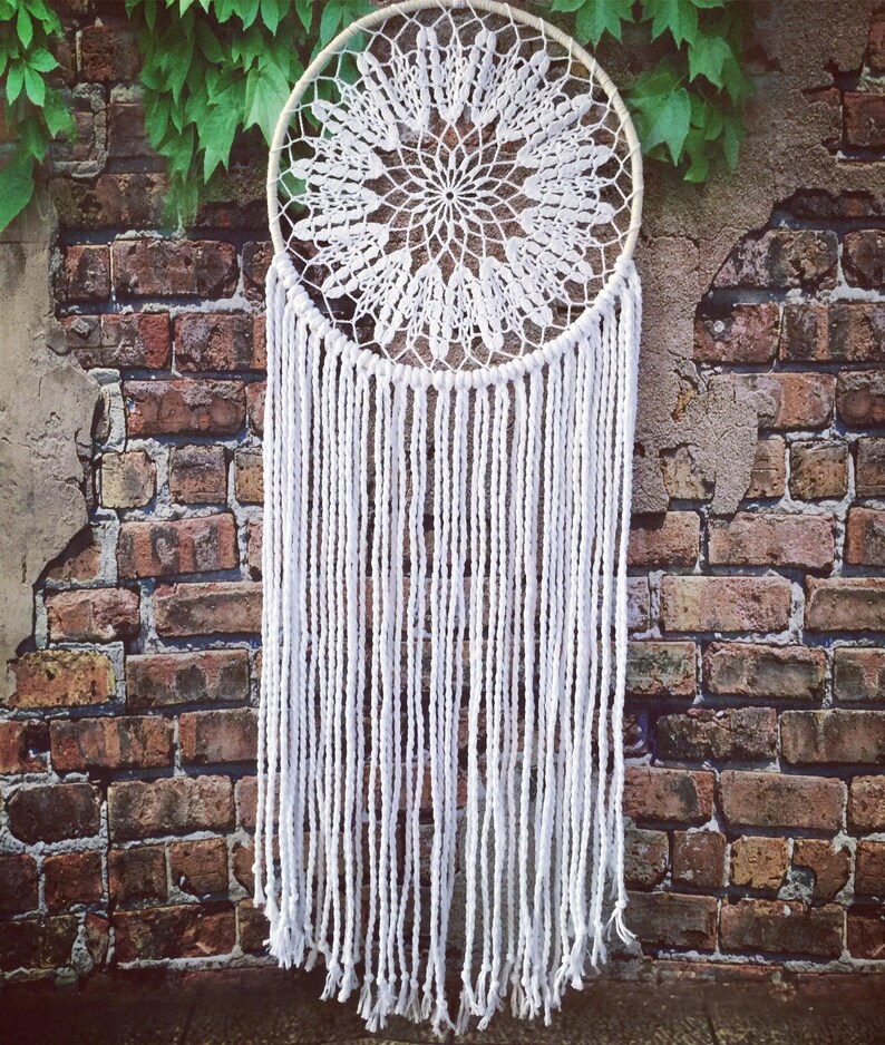 White Dream Catcher Wall Hanging Doily Dream Catcher Large Etsy