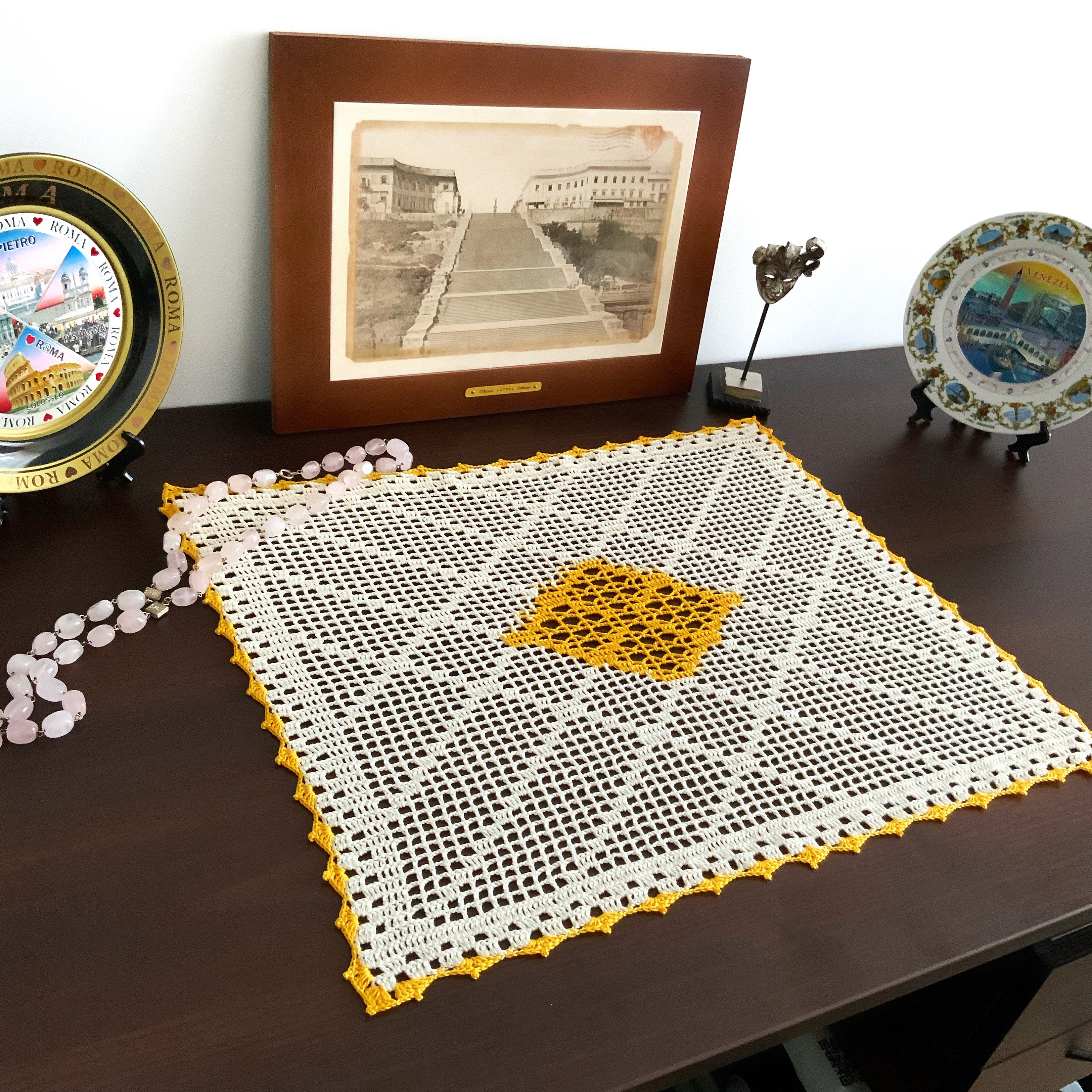 Crochet Pattern for Rectangular Doily, Filet Crochet Doily, Cottage ...