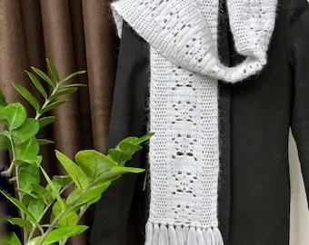 Modèle d'écharpe tête de mort au crochet - Modèle d'écharpe d'Halloween au crochet - Téléchargement PDF instantané