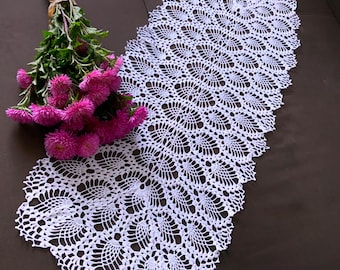 Crochet Pattern Oval Doily - Pineapple Doilies Pattern - Crochet Doily Pattern Written - Lace Crochet Table Pattern - PDF Instant Download