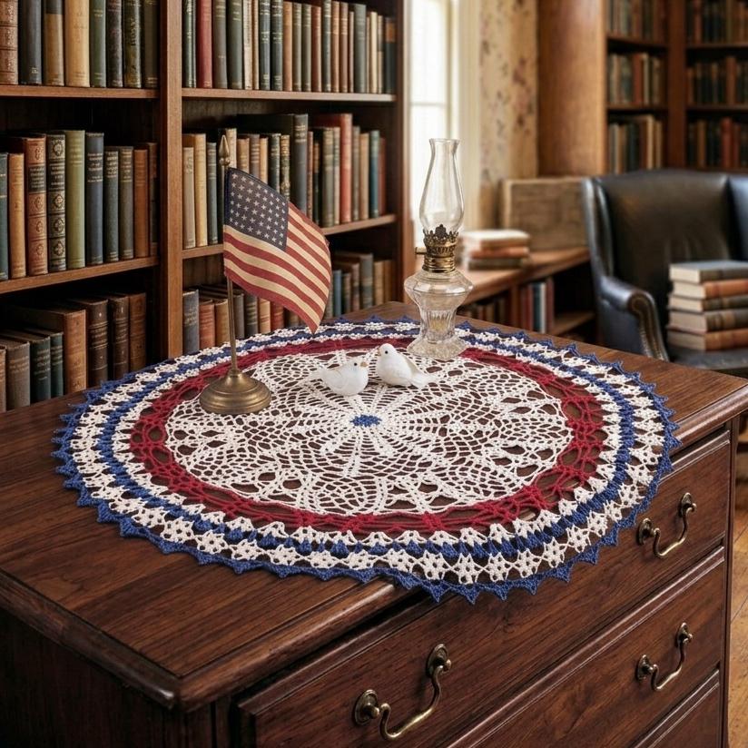 39 American Flag Crochet Patterns to Show Your Patriotic Style 38 Patriotic Doily Crochet