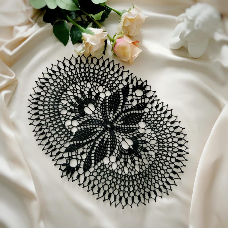 Oval Doily Crochet Pattern - Textured Doily Pattern - Crochet Lace ...