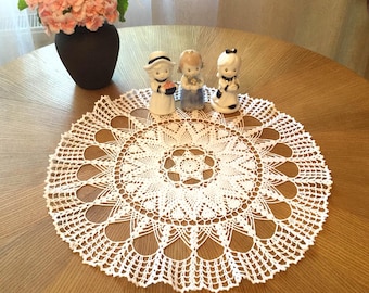 Lace Crochet Doily Pattern - Crochet Pattern Diagram Only - Easy Crochet Tablecloth Pattern - Round Doily Table Center-PDF Instant Download