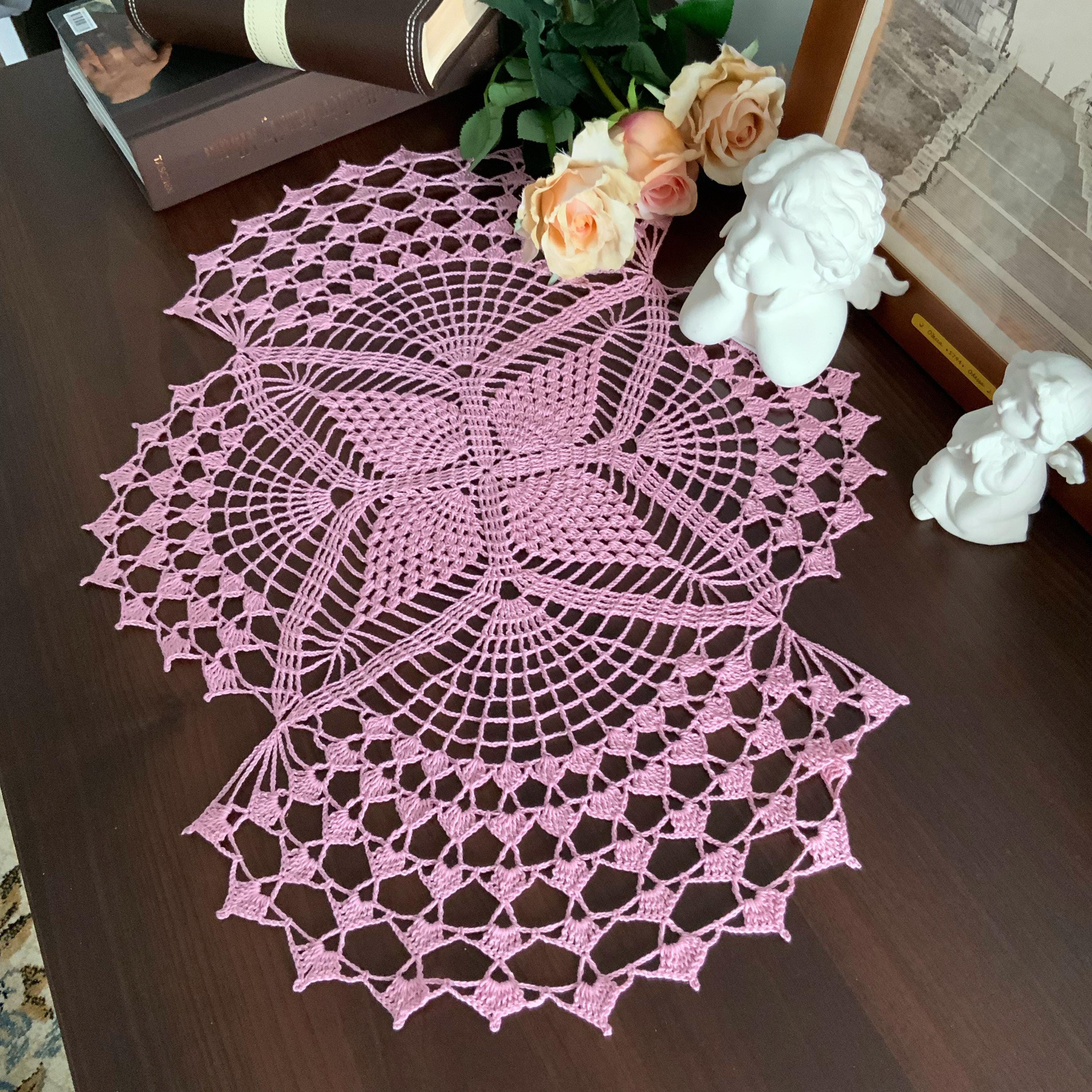 Crochet Pattern Pineapple Oval Doily - Crochet Oval Pineapple