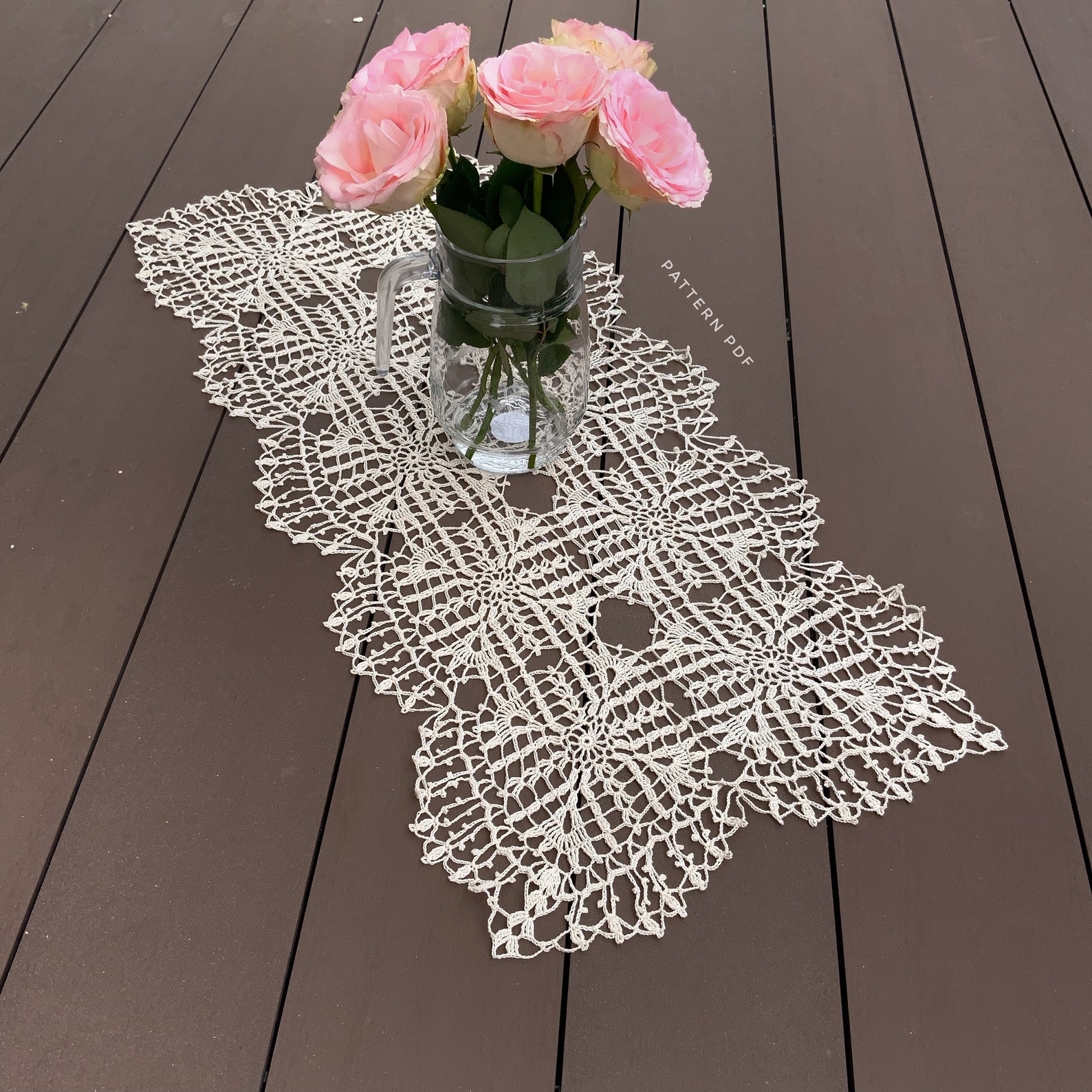 Crochet Pattern Doily of Motifs, Table Runner Pattern, Doilies Crochet ...