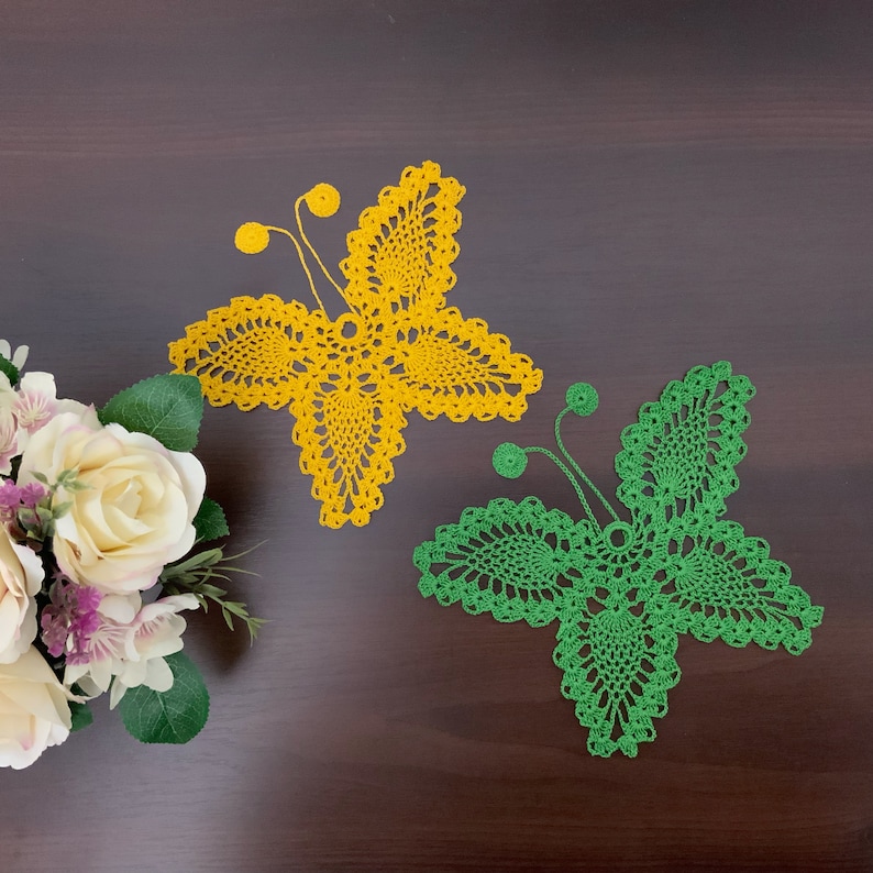 Butterfly Crochet Pattern Lace Butterflies for Pillow Etsy