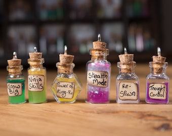 Potion Bottle Necklace - Powers Collection #1 - Glow in the Dark - The Apothecary