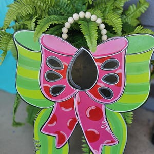watermelon bow! Welcome Door Hanger, Wreath, Summer Door Hanger,  porch decorations