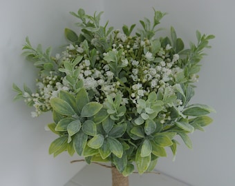 Gypsophila and Eucalyptus wedding package, Gypsophila bouquet, Eucalyptus bouquet, foliage bouquet, boho bride, rustic bouquet, buttonholes