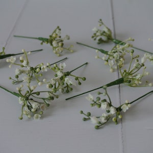 A set of 10 Gypsophila hair pins, hair flowers, baby breath hair pins, hair pins, hair flowers, faux Gypsophila, artificial Gypsophila