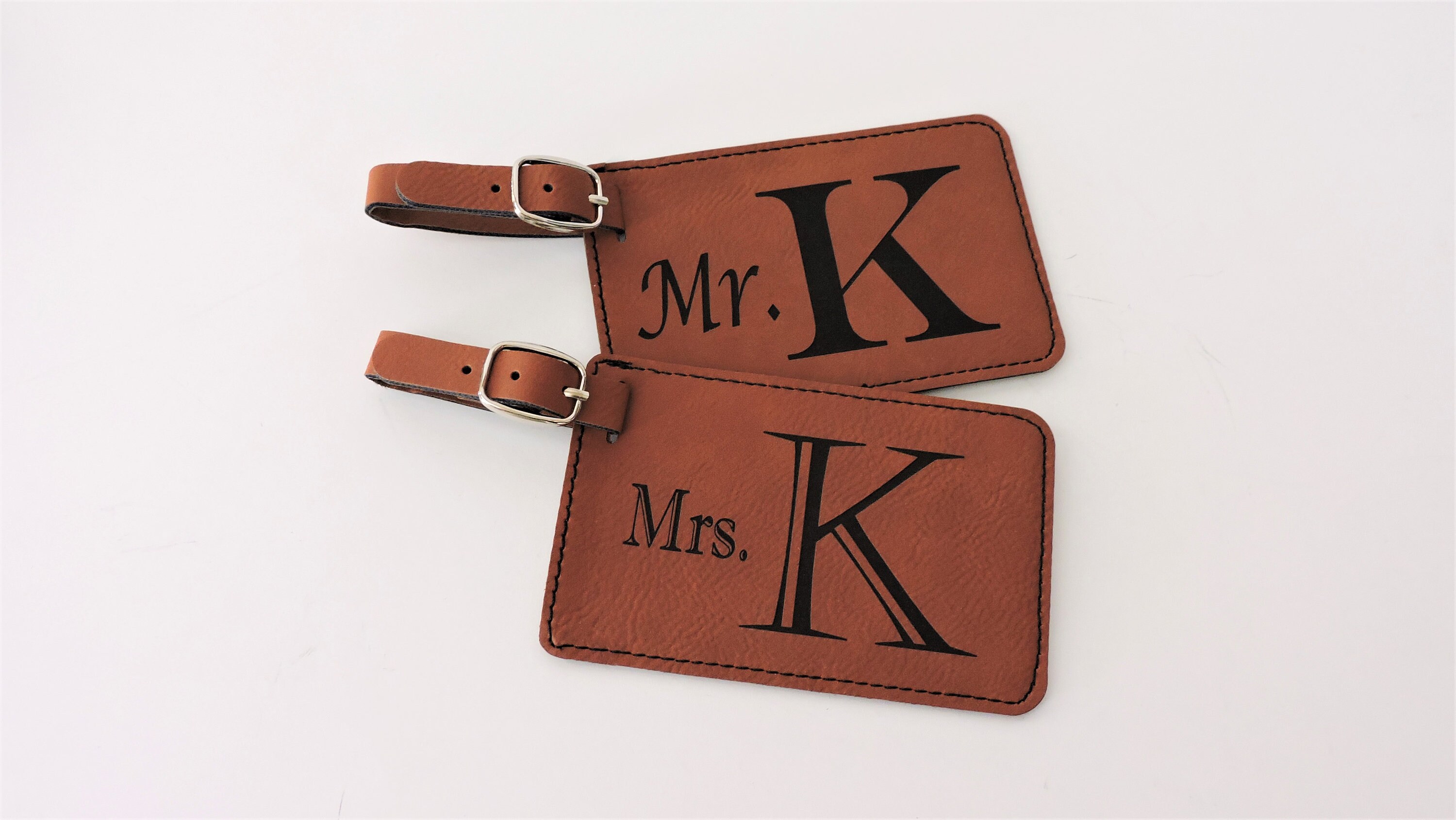 Mr & Mrs Leather Luggage Tags Mr and Mrs Gift for Wedding or Etsy