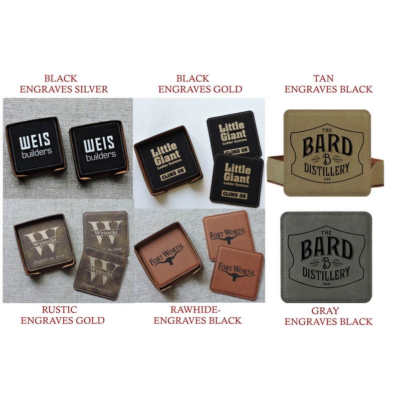 Coasters With Logo Your Business Logo on Leather Coasters by Etsy