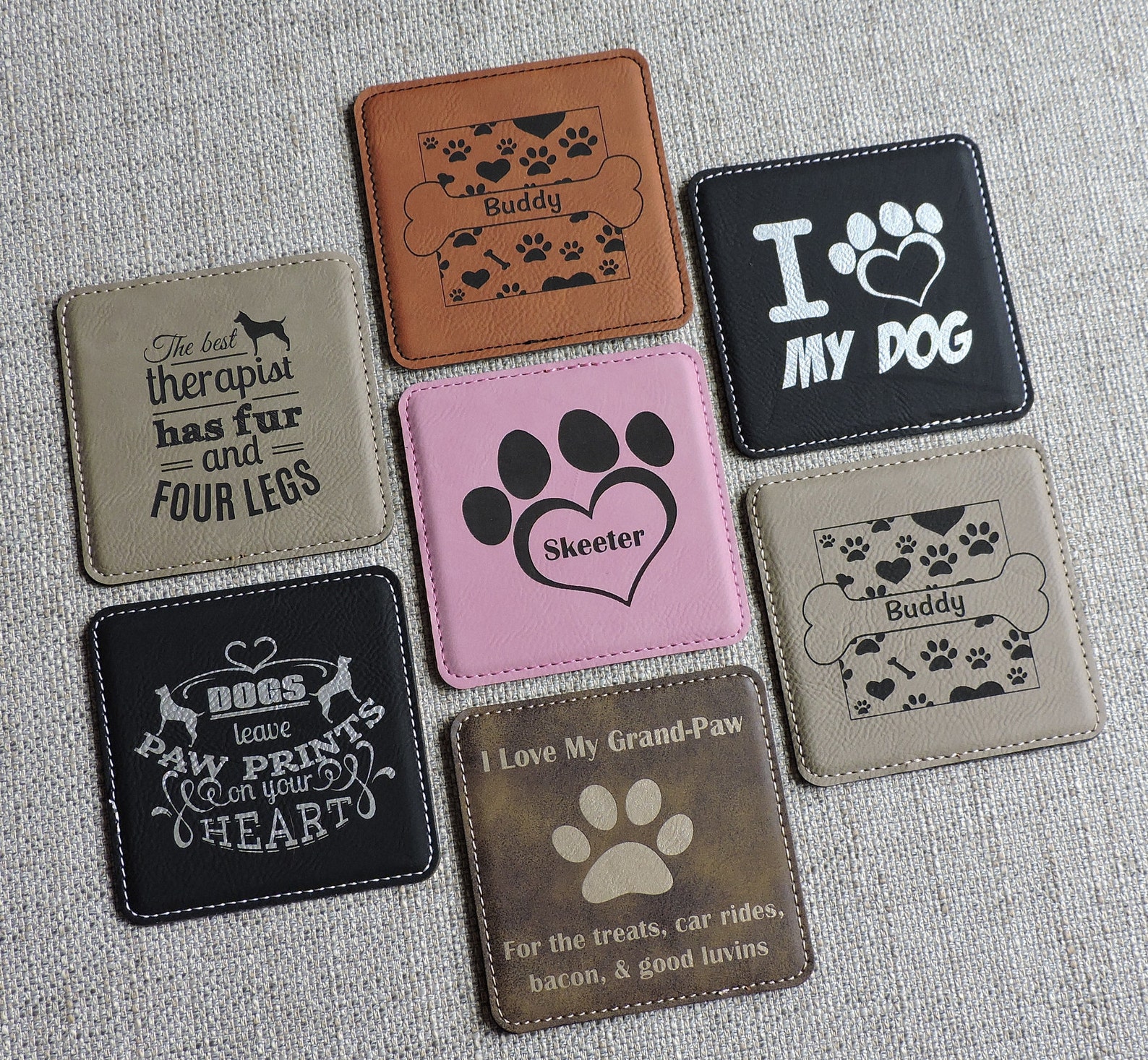 Dog Coaster Pet Paw Print Gifts Dog Lover Gifts Etsy