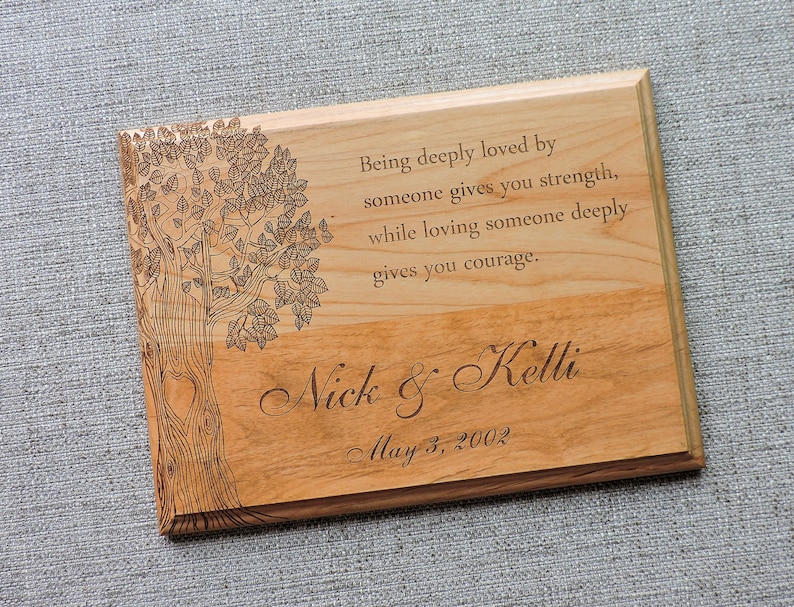 Wood Anniversary Gift With Poem Personalized 5th Wood Etsy