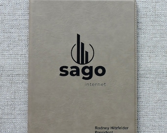 Tan Personalized Leather Portfolio, College Padfolio, Corporate Gift, Business Logo, Highschool Gift, Personalized Logo Padfolio
