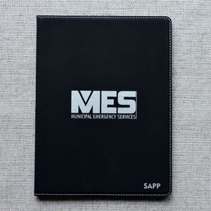Black Personalized Leather Logo Portfolio, Corporate Gift, Business Logo, College Gift, Personalized Logo Padfolio, by Forever Me Gifts