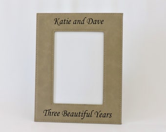 3rd Anniversary Leather Gift, Leather Photo Frame for Anniversary , Forever Me Gifts