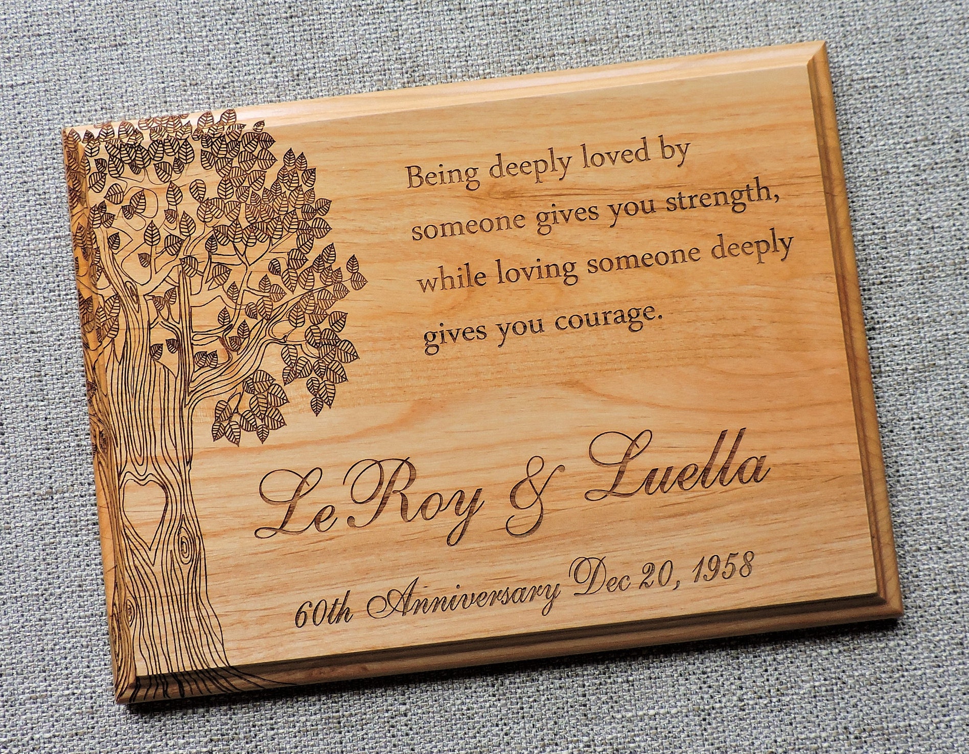 Wood Anniversary Gifts
 Wood Anniversary Gift with Poem Personalized 5th Wood