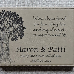 Leather Anniversary Gift , 3rd anniversary Personalized Plaque - The Love of My Life- Today, Tomorrow and Always