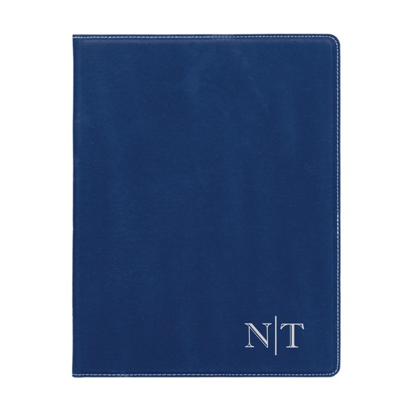 Mens Padfolio Personalized with name, initials, monogram, Custom Masculine Portfolio for Guys with Notepad, Engraved Folio