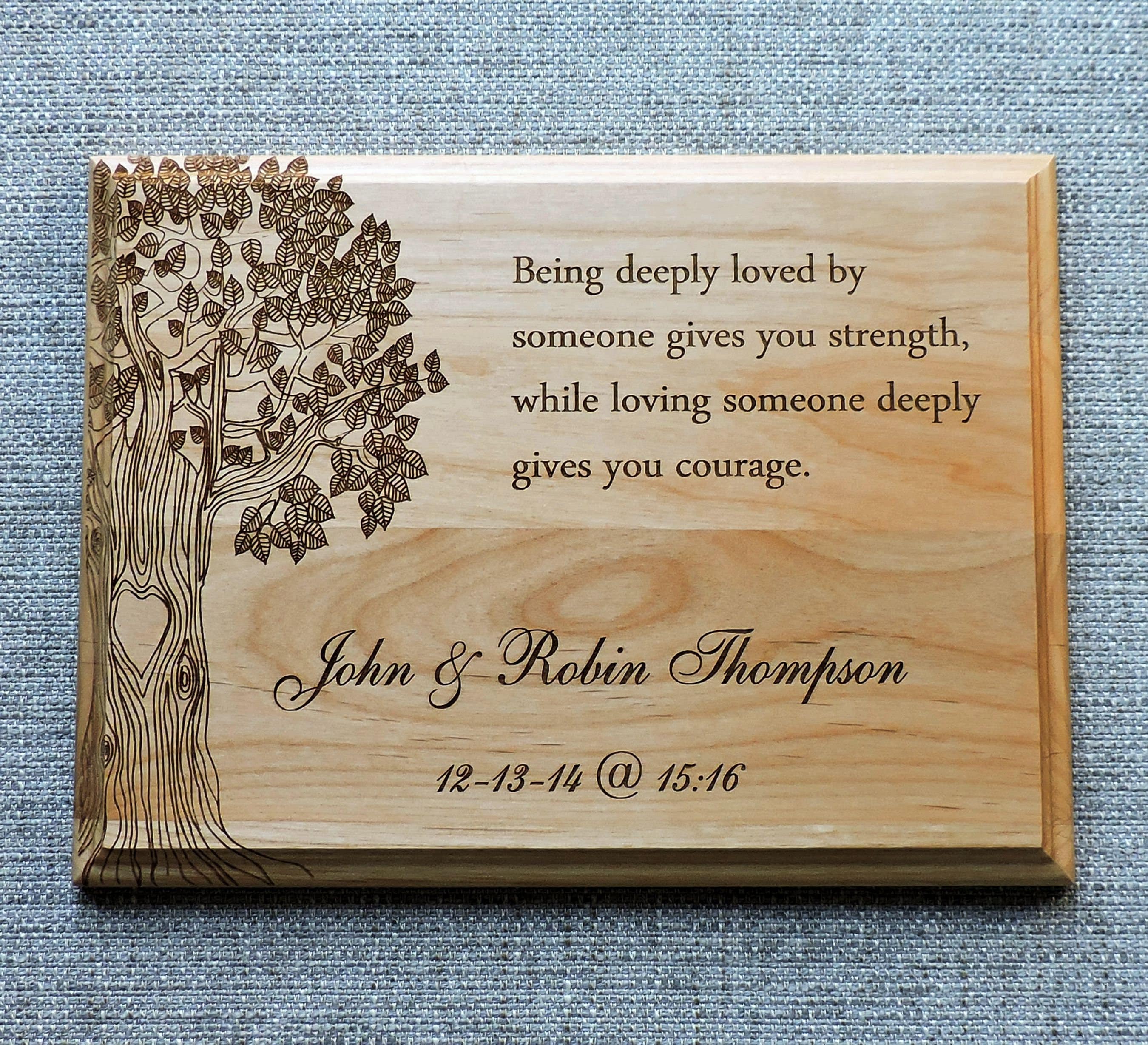 Wood Anniversary Gift With Poem Personalized 5th Wood Anniversary 50th Anniversary Gifts Any Year by Forever Me Gifts Etsy