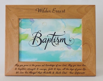 Baptism Frame-Gift from Godparents Personallized Baptism  Photo Frame Christening Gift for Godson Baby Boys Baptism Gift