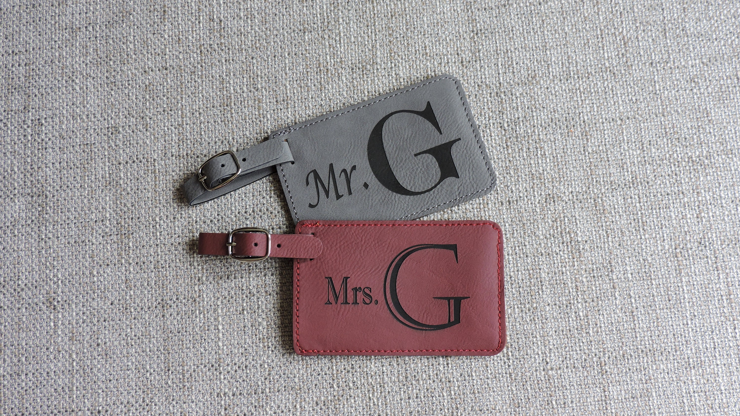 Mr & Mrs Leather Luggage Tags Mr and Mrs Gift for Wedding or Etsy