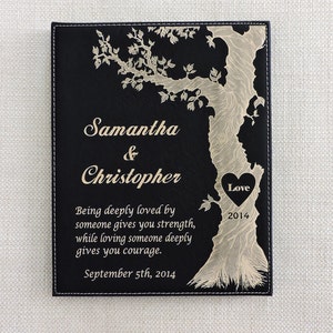 9th Anniversary Leather Gift, 3rd Anniversary Gift Love poem for Wedding Couple, Engraved Leather By Forever Me Gifts