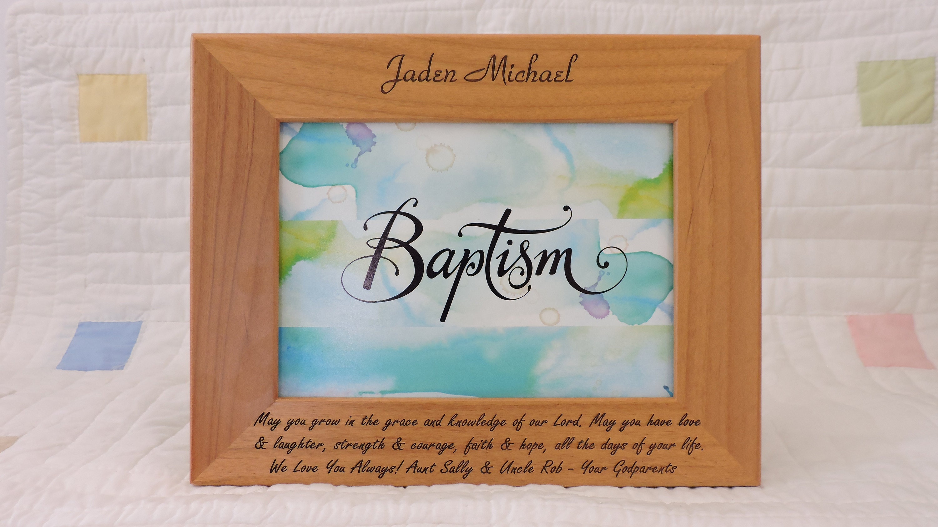 Baptism Framegift From Godparents Personallized Baptism Photo Etsy