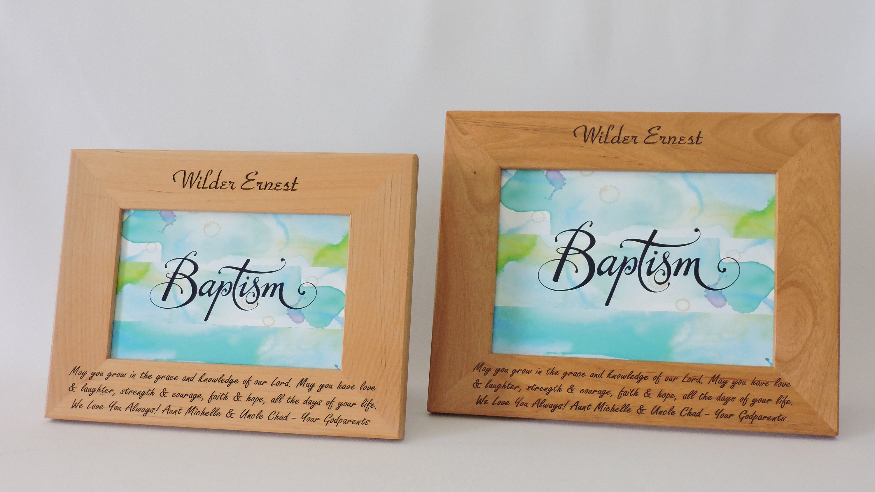 Baptism Framegift From Godparents Personallized Baptism Photo Etsy