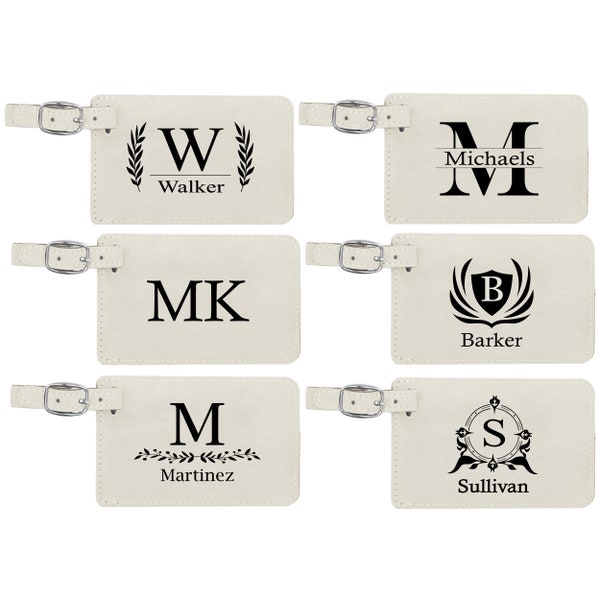 Luggage Tags ,Classy Stocking Stuffers, Monogramed Bag Tags, Personalized and Engraved