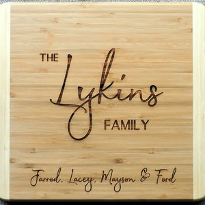 Cutting Board Monogramed Family name Cutting Board Personalized- Large Heavy Cutting Board with Family Name Etched