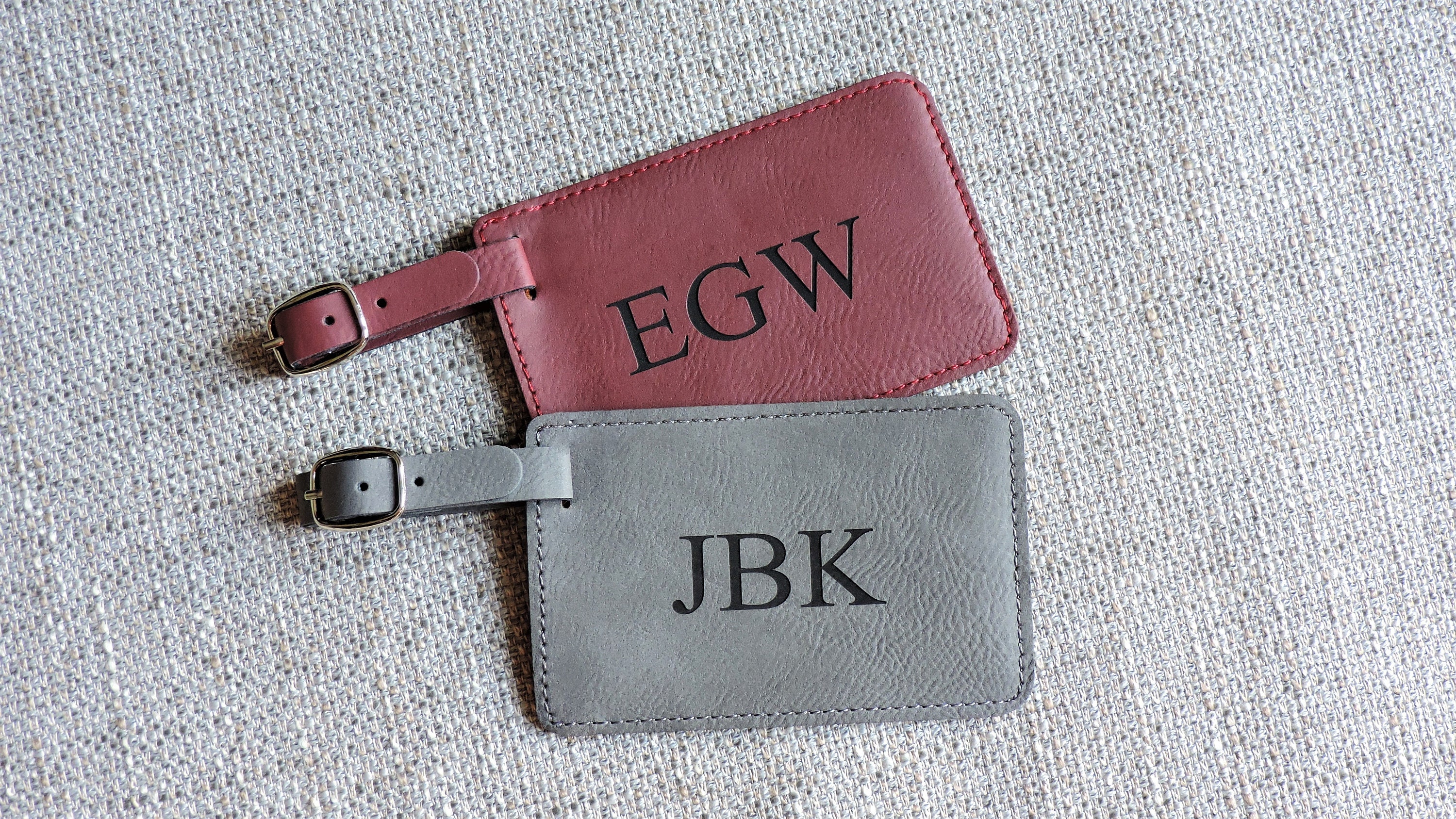 Custom Luggage Tags Monogrammed Leather Luggage Tags | Etsy