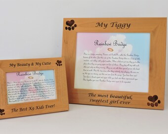 Pet Loss Frame Personalized, Pet Sympathy, Dog Memorial Photo Frame Engraved, Pet Rememberance