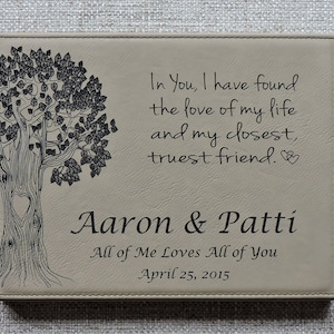 Leather Anniversary Gift , 3rd anniversary Personalized Plaque- Love of My Life- Always & Forever
