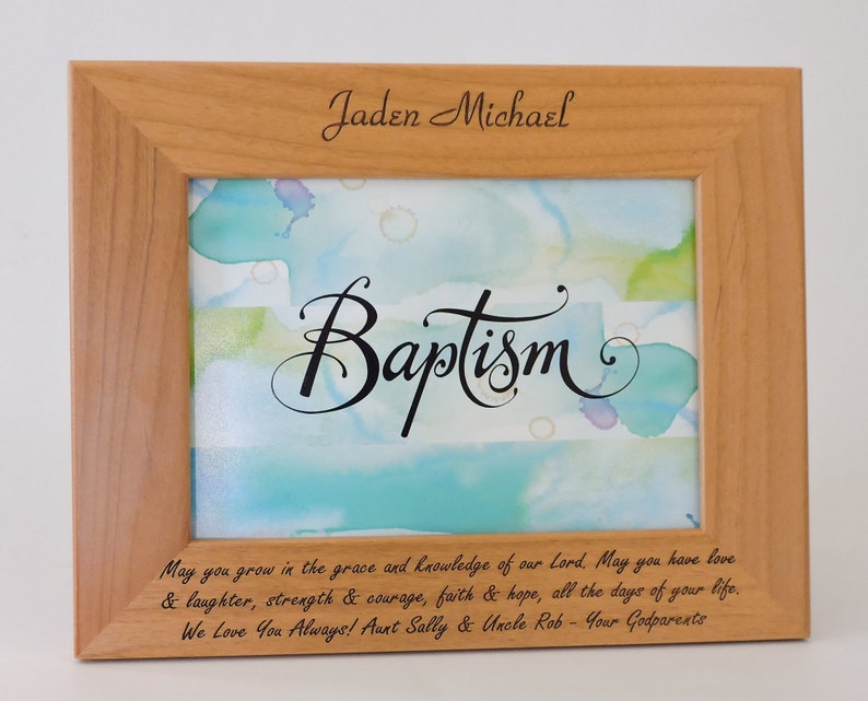 Baptism Framegift From Godparents Personallized Baptism Photo Etsy