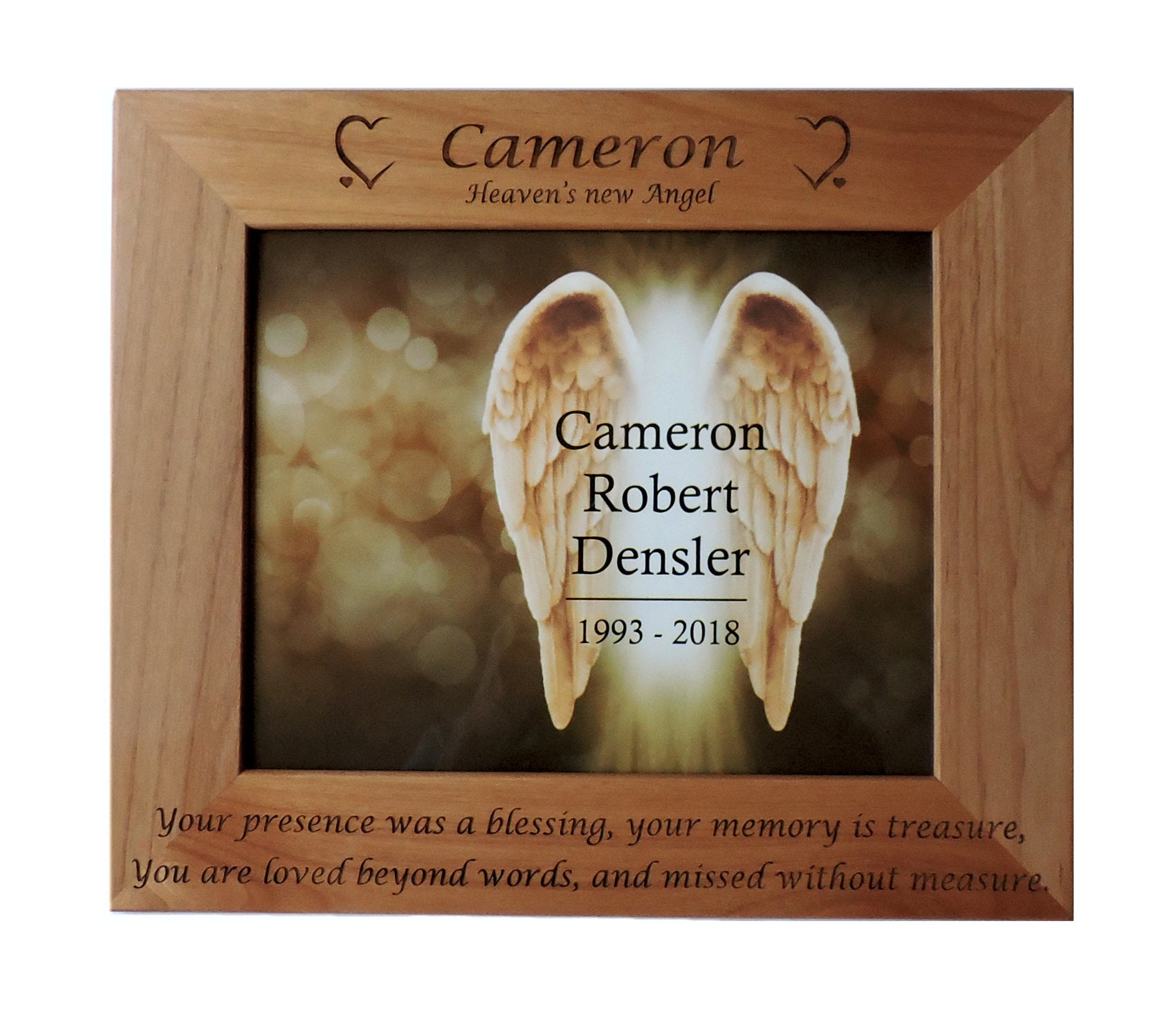 Memorial Picture Frame Personalized Bereavement Photo Frame Etsy
