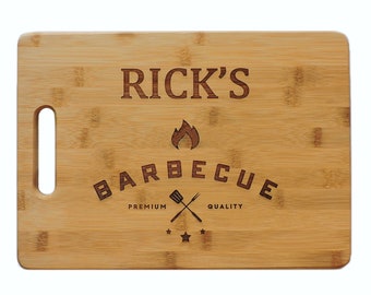 Cutting Board BBQ Gift- Wood Cutting Board Barbecue Design for Grilling or Serving