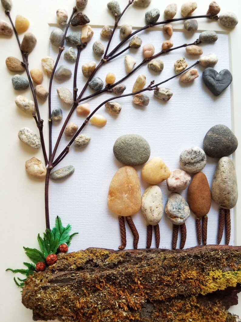Rock Art Family Pebble Art Family Stone Art Family Family Etsy