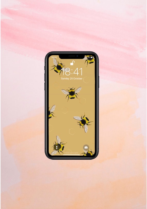 Removable Wallpaper 6ft x 2ft - Tile Bee Pink Cute Bumblebee Blush Insects  Custom Pre-pasted Wallpaper by Spoonflower, Wallpaper - Amazon Canada