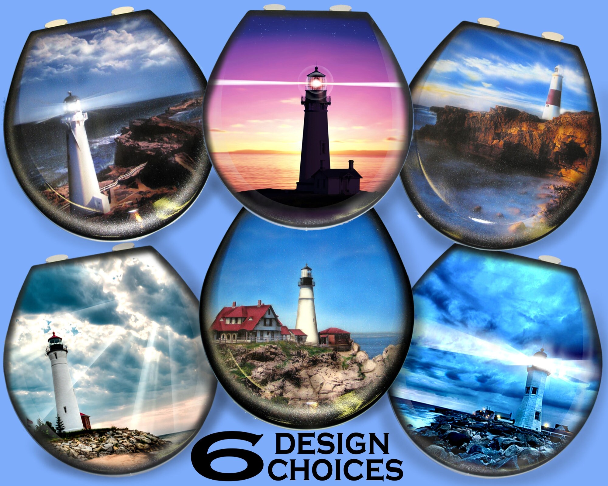Lighthouse Custom Airbrushed Toilet Seat 6 Designs New Etsy