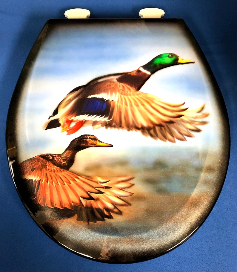 Mallard Ducks Custom Airbrushed Toilet Seat New Premium Lid Etsy
