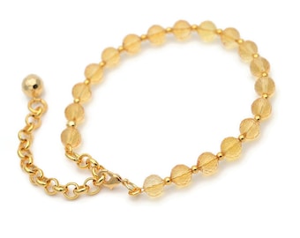 Citrine Bracelet, Yellow Stone Bracelet, Citrine Jewelry Set, Success Stones, Spiritual Protection, for November Birthday Girl, Gift