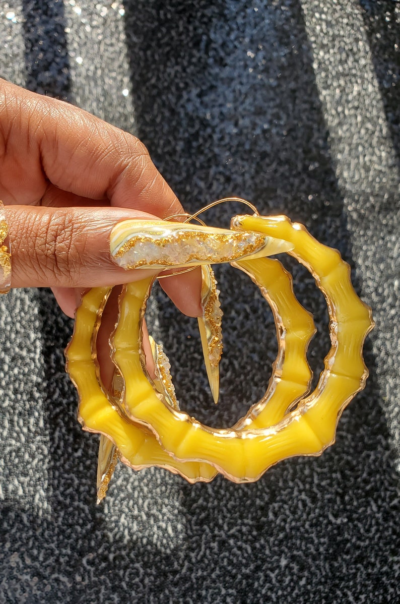Yomhary 2.5 In Gold 90s Large Bamboo Hoop Earrings For Women - Foto 12