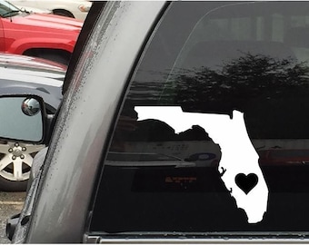 Florida Car Decal Sticker Home Grown With Heart or Plain