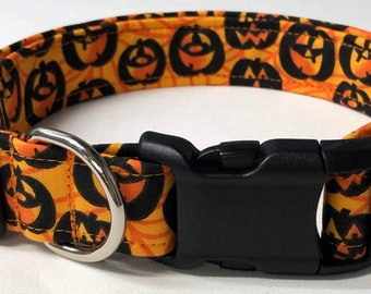 Happy Halloween Characters Orange Dog Collar