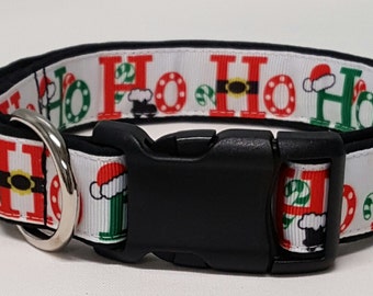 dog collar, HoHoHo, christmas dog collar, santa, christmas, christmas collar, holiday dog collar, holiday collar, xmas dog collar, xmas