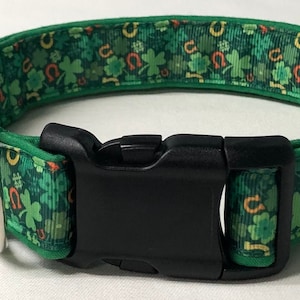 dog collar, horseshoes and shamrocks, shamrock, shamrock dog collar, shamrock collar, st. Patricks day, st Patrick dog collar, irish collar