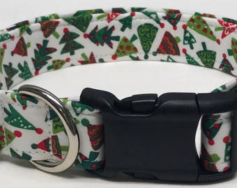 dog collar, mini Christmas trees, Christmas, Christmas dog collar, Christmas collar, holiday, holiday dog collar, holiday collar, xmas